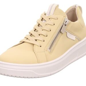 Euro Style Legero Rejoise Pale Yellow Sneakers with Zipper